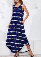 Powell Striped Adjustable Maxi Dress Navy