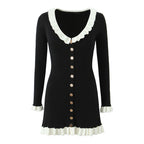 Cute Classic Black and White Knit Dress