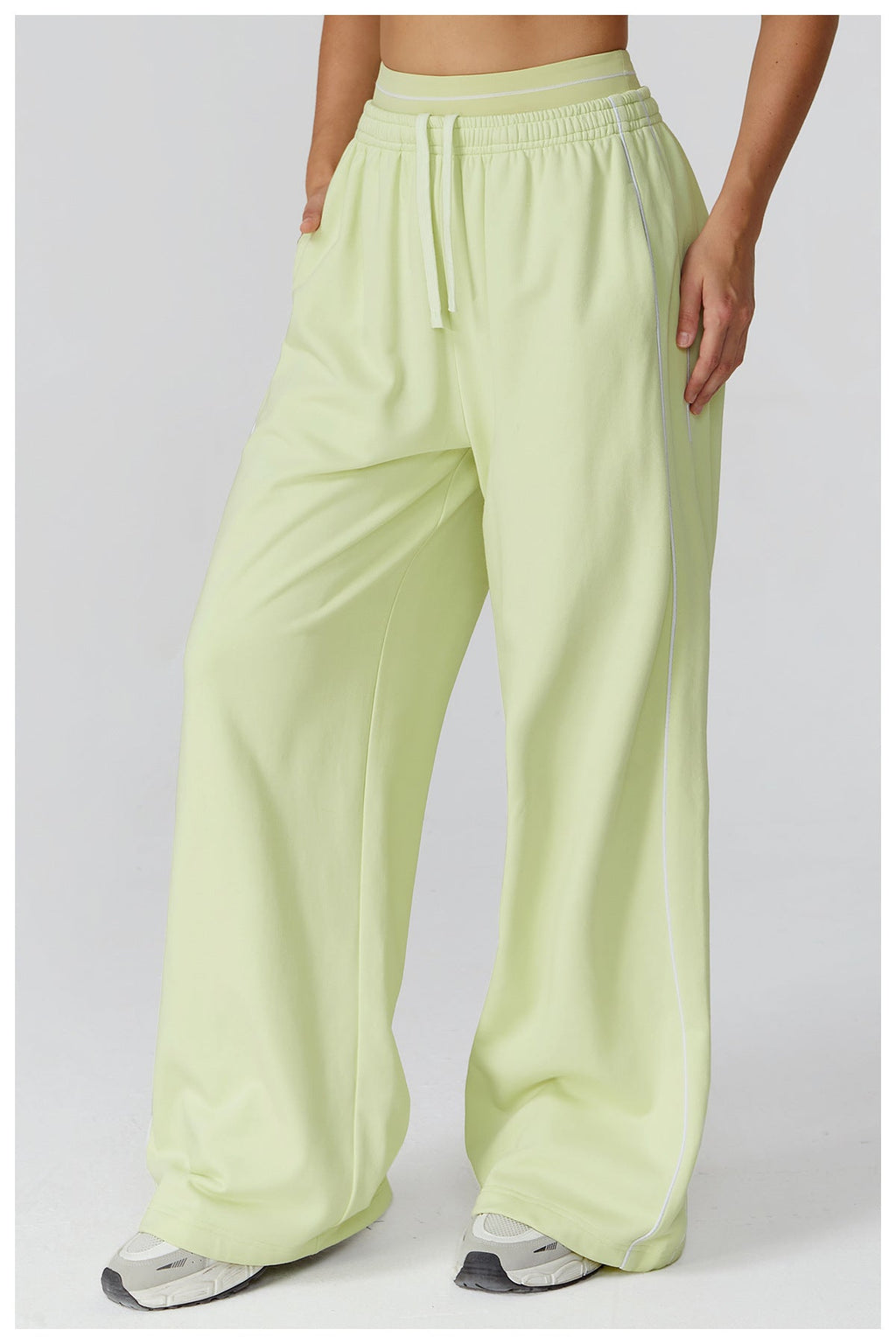 Cotton Blend Mid-Waist Side Stripe Sweatpants