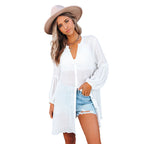 Noland Button Down Cover Up Dress Off White