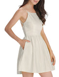 Magali Pocketed Babydoll Dress Cream