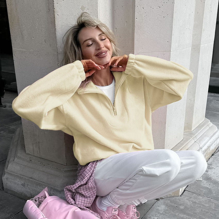 Talya Long Sleeve Polo Sweatshirt