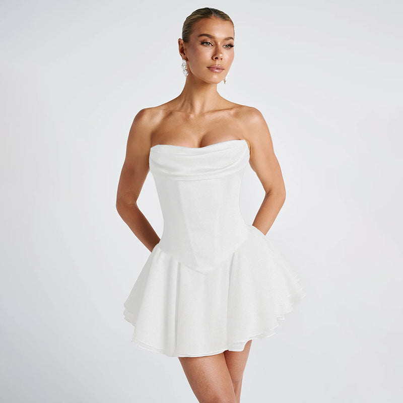 Fring Tube Dress White