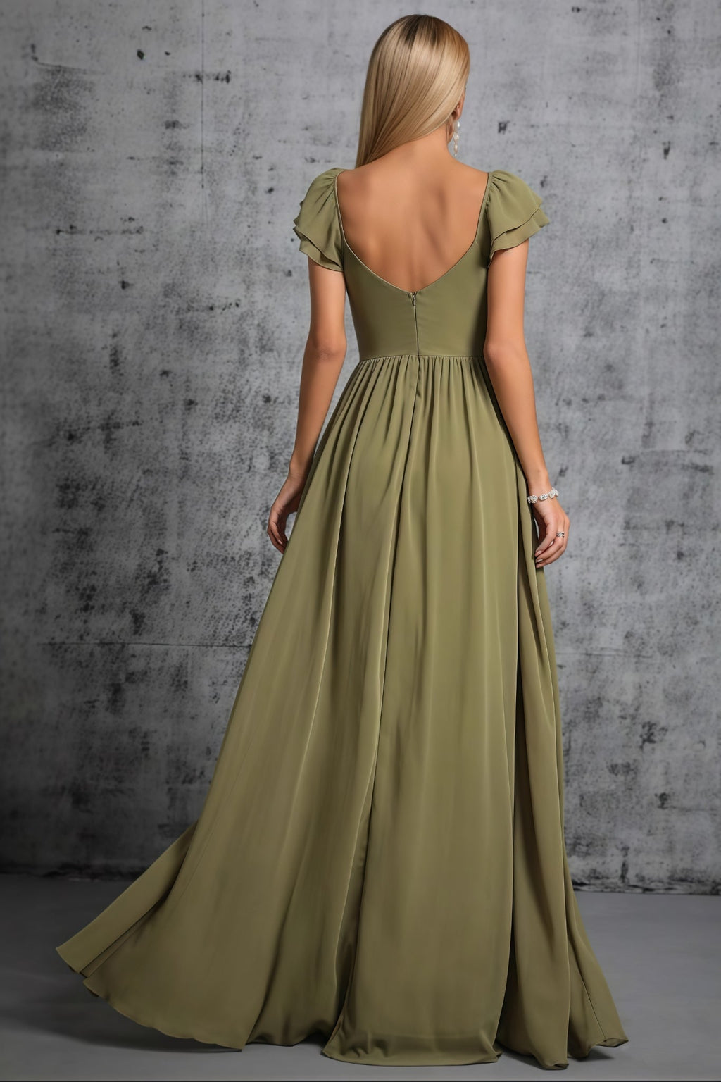 Kendra Green Split Front Tie Front Maxi Dress