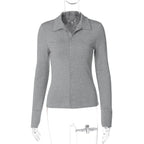 Aniylah Ribbed Collared Button Top
