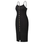 Scarlett Ribbed Knit Midi Dress Black