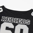 Jaidah Graphic Off-Shoulder T-Shirt