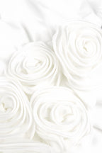 Vivialk V-neck 3D Flower Pleated Maxi Dress