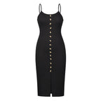 Scarlett Ribbed Knit Midi Dress Black