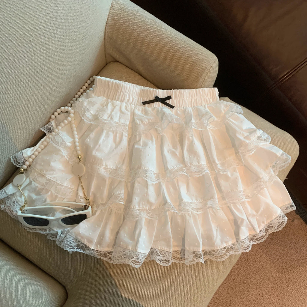 Reagen Tiered Bow Mini Skirt