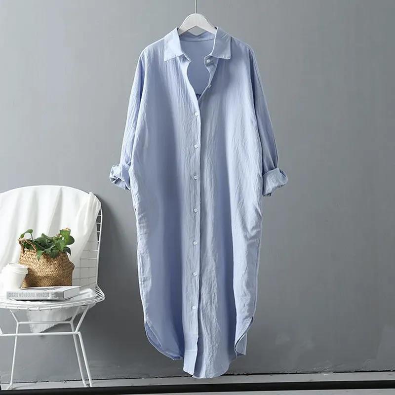 Thalia Effortless Long Linen Shirt Dress Premium Wardrobe Essential