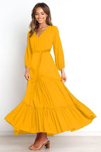Mira Swiss Dot Embroidered Midi Dress Mustard
