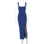 Slim Fit Elegance Sleeveless Split Backless Sling Sheath Dress