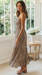 Saira Midi Dress Brown