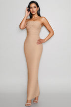 Sevyn Strapless Pearl Maxi Dress