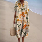 Valeria Effortless Floral Print Dress Chic Silhouette Collection
