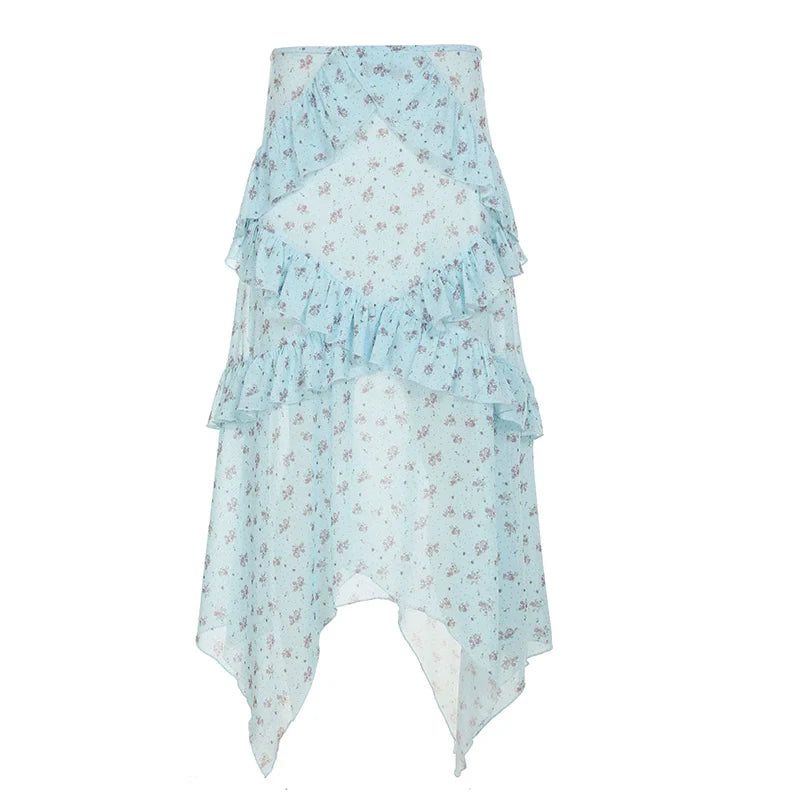 Moira Floral Ruffle Maxi Skirt