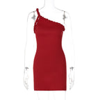 Adamari One-Shoulder Pleated Mini Dress