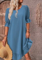Ambra Premium Summer Dress with Ruffles Evening Wear Edit