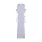 Romina Timeless Women's Sleeveless Cut Out Maxi Dress with Side Lacing Premium Wardrobe Essential