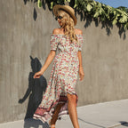 Forster Smocked Off The Shoulder Midi Dress