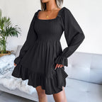 Kolly Smocked Babydoll Dress Black FINAL