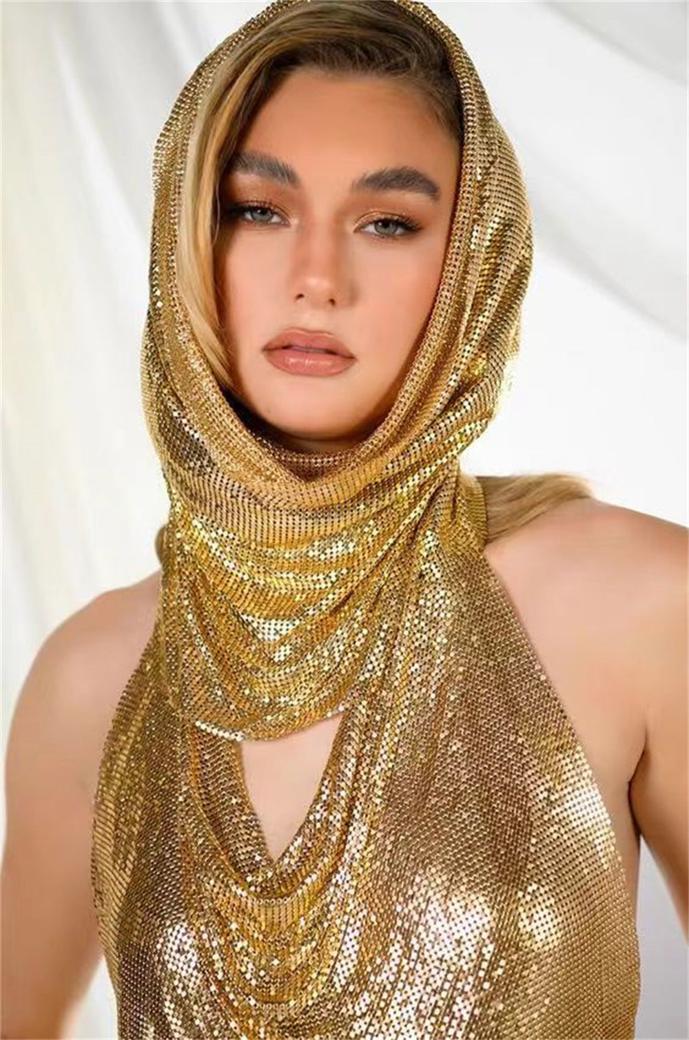 Avant-garde Sequin Halter Top