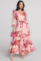 Hermione Floral Mid Sleeve Maxi Dress