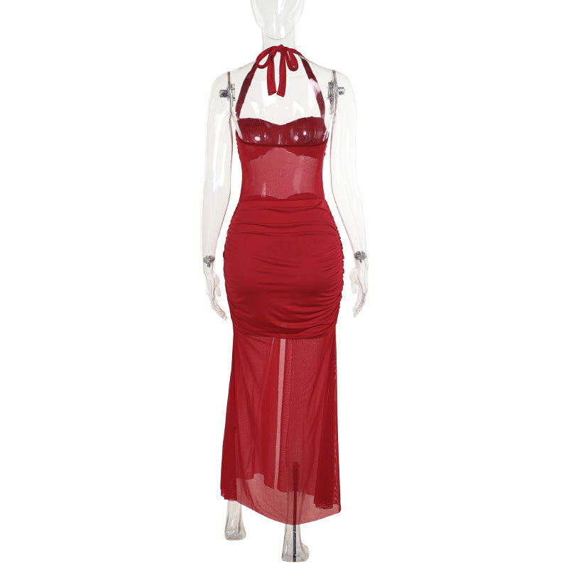 Raze Halter Dress Red