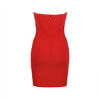 Floral Chest Cup Short Bandage One Piece Slim Tube Top Dress