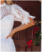 Champs lys������������������������������������es Embroidered Lace Dress