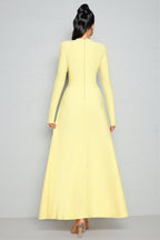 Konka Yellow Beaded Maxi Dress