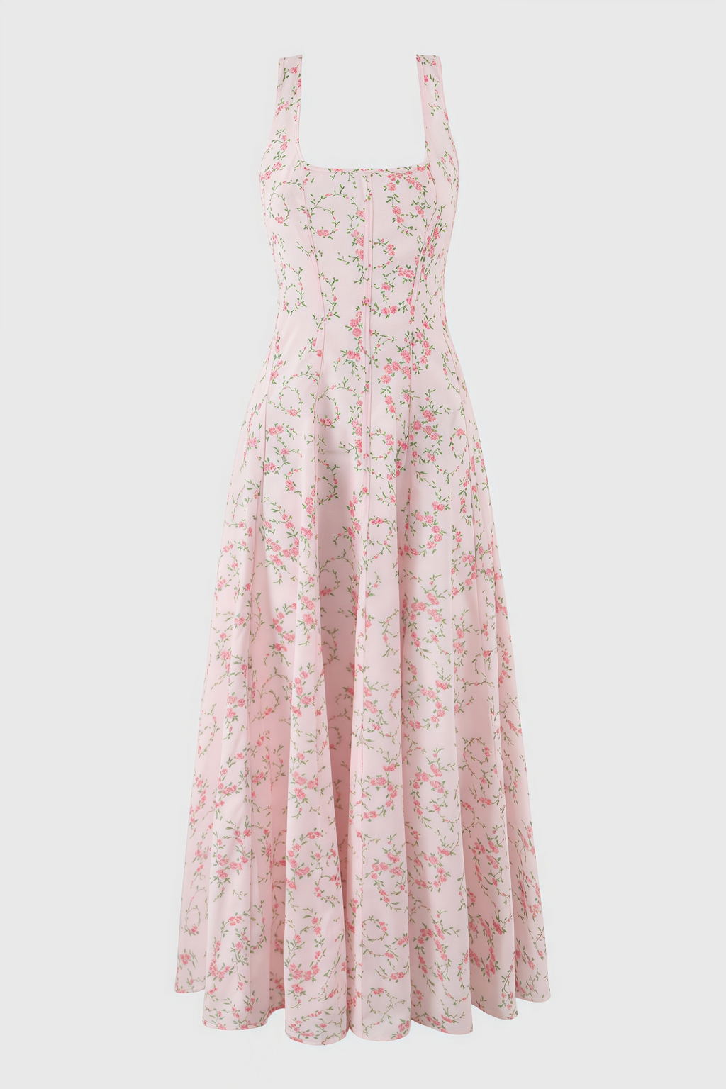Valely Floral Print Cotton Midi Dress