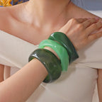Irregular Geometric Round Acrylic Bracelet