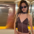 River Polka Dot Mesh Top