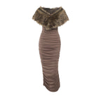 Mocha 2 piece Maxi Dress Brown