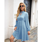Fashion Forward Keyhole Dress Clean Blue