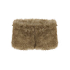 Adeline Khaki Faux Fur Shorts