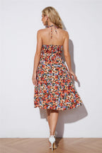 Night Fever Smocked Puff Sleeve Midi Dress
