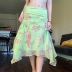 Aries Floral Mesh Skirt