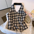 Checkered Halter Neck Vest