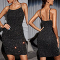 Strap Backless Sequ Dress