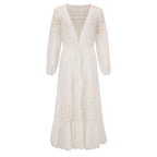 Chiffon Stitching Lace Lace Beach Cover Up Sexy Cardigan Loose Vacation Beach Cover Up