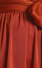 Limelight Satin High Low Maxi Dress Camel