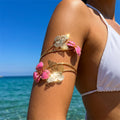Irregular Cutout Butterfly Floral Bracelet