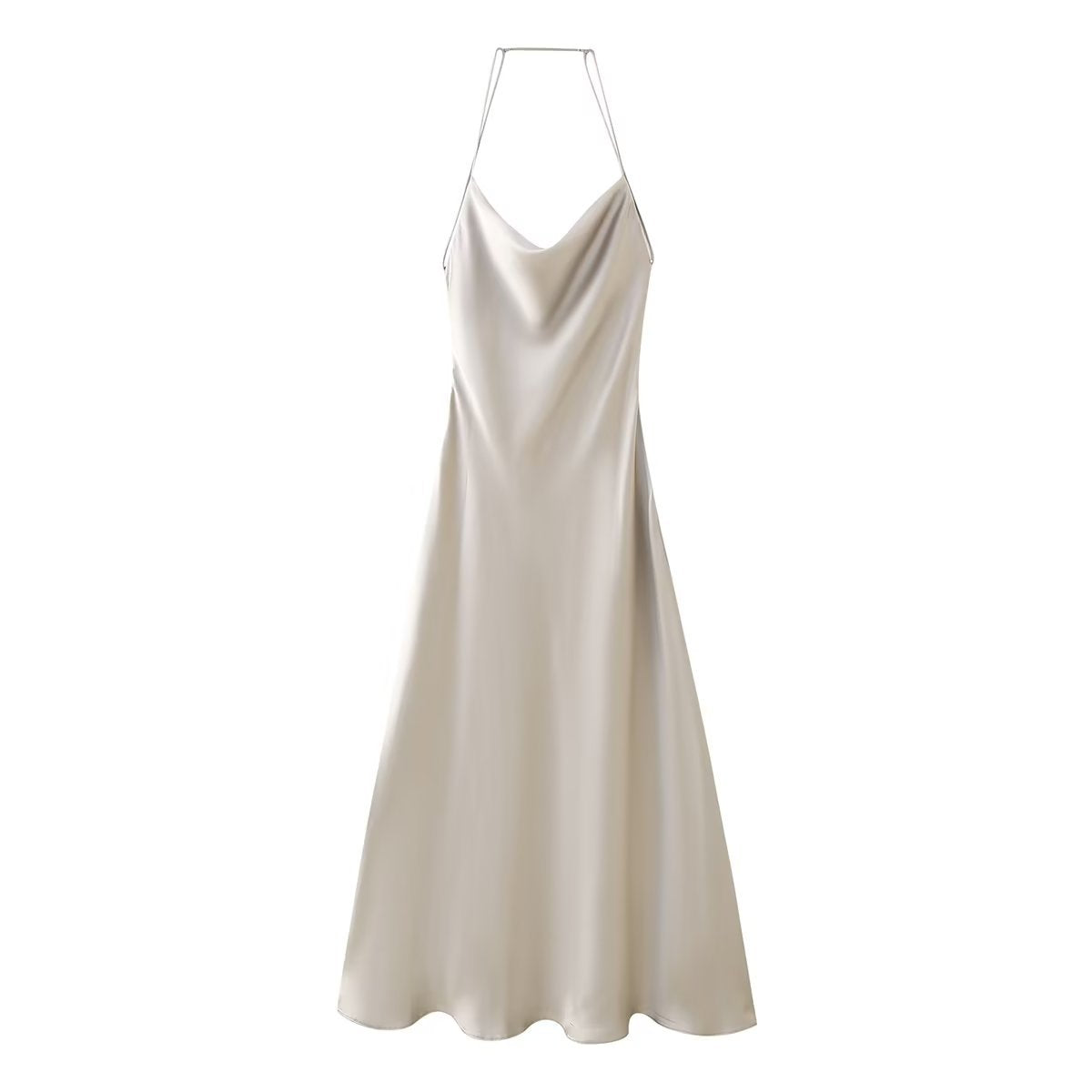 Love Letter Satin Cowl Neck Maxi Dress Black