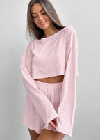 Lena - Eyelet Knit Lounge Set