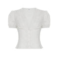 Ellarae Lace Puff Sleeve Crop Top