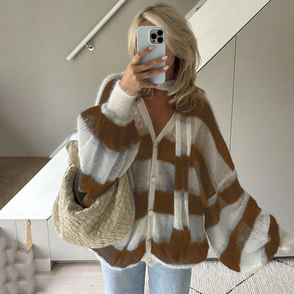 Classic Casual Striped Cardigan