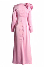 Samala 3D Floral Satin Maxi Dress